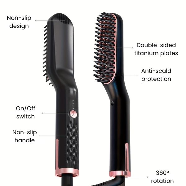Heated Hair & Beard Straightening Brush
