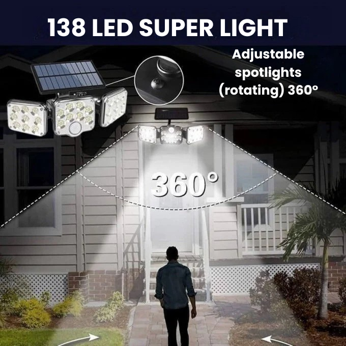 TRIPLE LED SOLAR WALL LIGHT