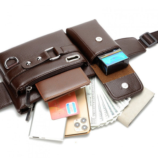 MEN'S LEATHER SHOULDER CHEST BAG