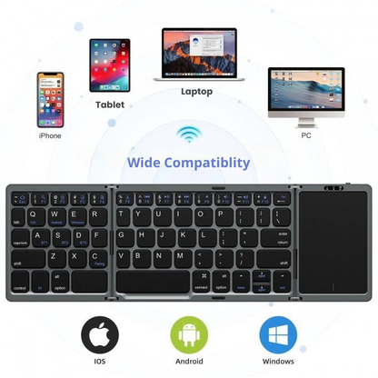 Foldable Bluetooth Keyboard with Touchpad