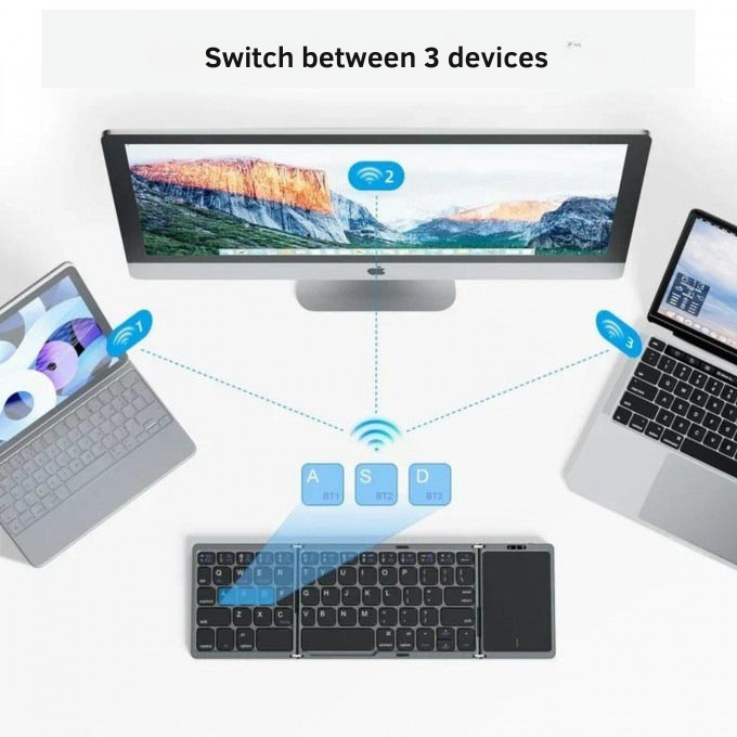 Foldable Bluetooth Keyboard with Touchpad