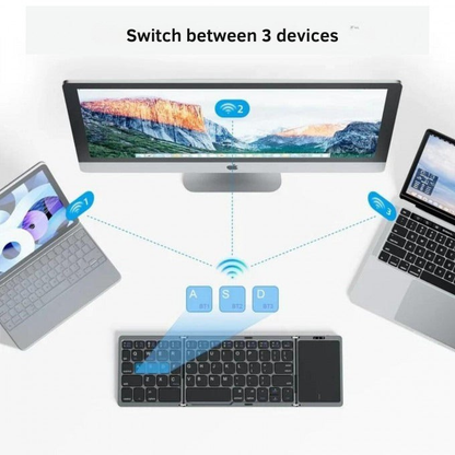 Foldable Bluetooth Keyboard with Touchpad