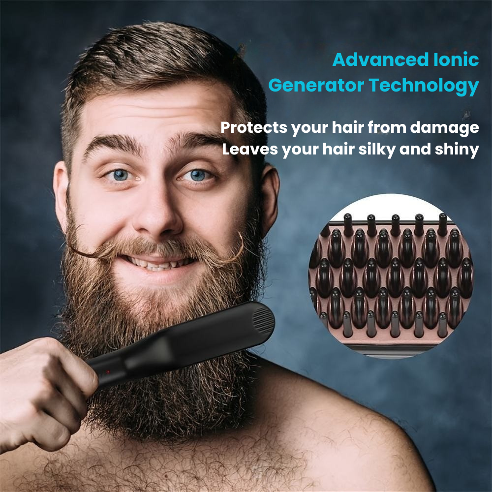 Heated Hair & Beard Straightening Brush