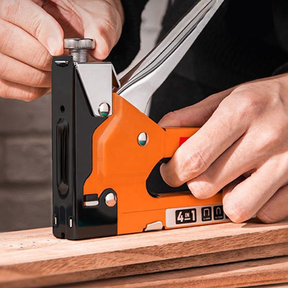 Professional 4-in-1 Manual Staple Gun – Heavy-Duty and Versatile