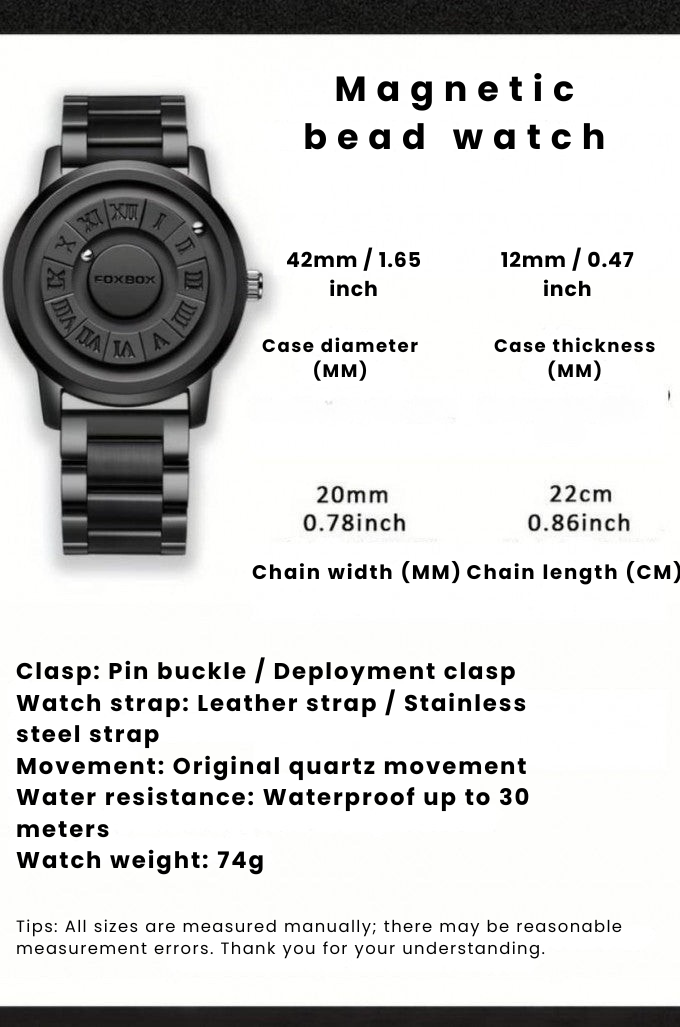 Waterproof Rotating Magnetic Bead Watch