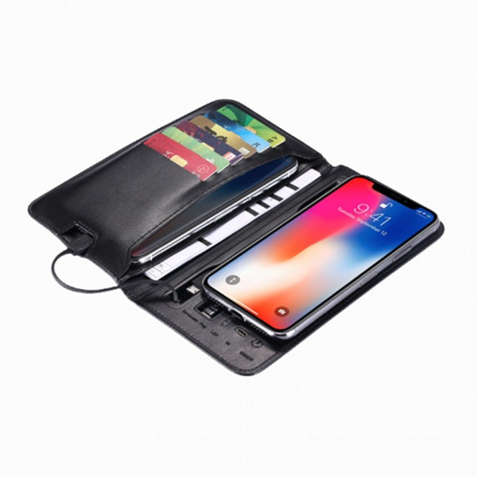 Leather Wallet with Power Bank